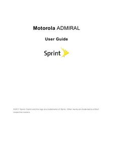 Motorola Admiral Sprint manual